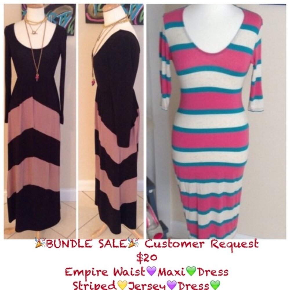 🎉BUNDLE SALE🎉 💜Maxi💚Dress💛Jersey💜Dress💚